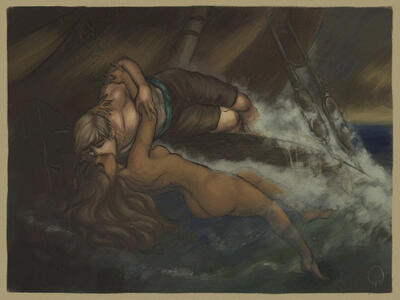 #KissArtFebruary inspired by &quot;The Kiss of the Siren&quot;